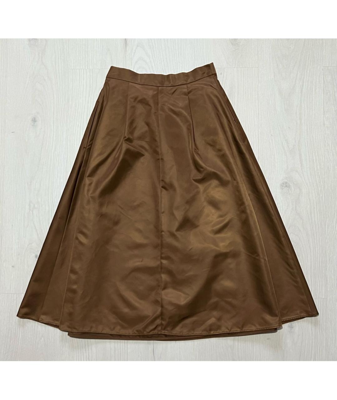 WEEKEND MAX MARA Коричневая полиамидовая юбка миди, фото 2