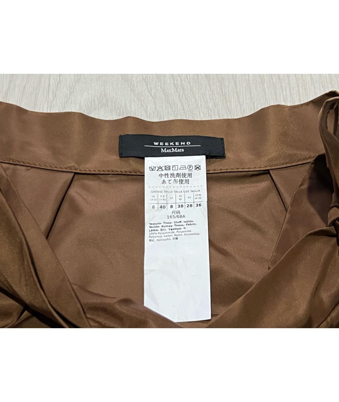 WEEKEND MAX MARA Коричневая полиамидовая юбка миди, фото 5