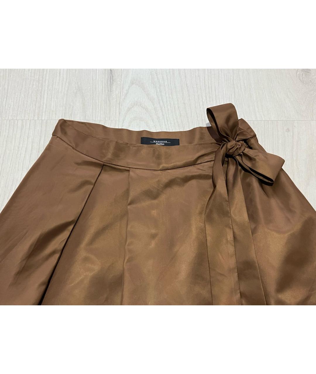WEEKEND MAX MARA Коричневая полиамидовая юбка миди, фото 4