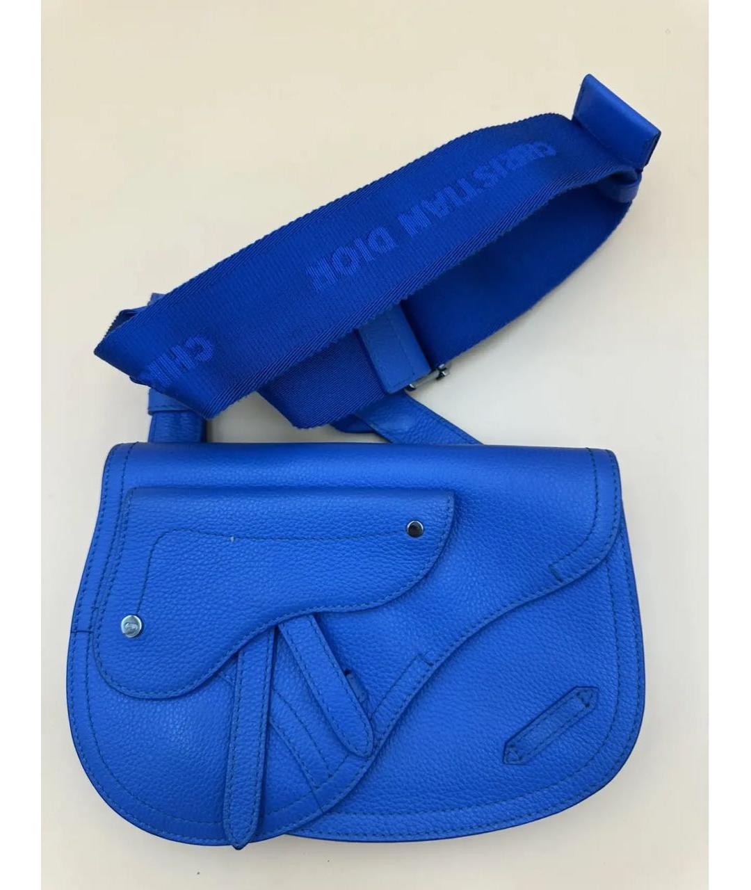 CHRISTIAN DIOR Синяя кожаная сумка через плечо, фото 9