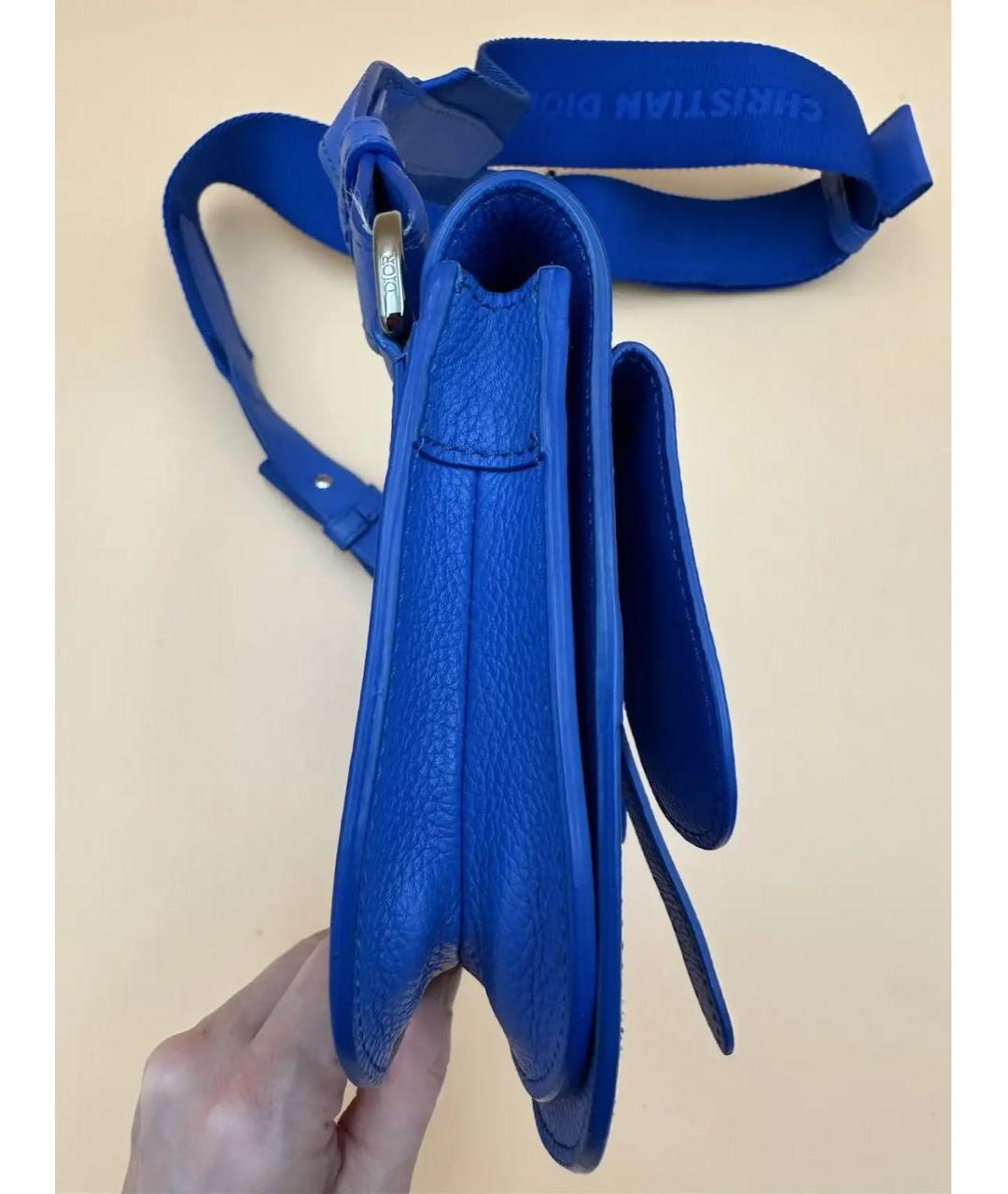 CHRISTIAN DIOR Синяя кожаная сумка через плечо, фото 8
