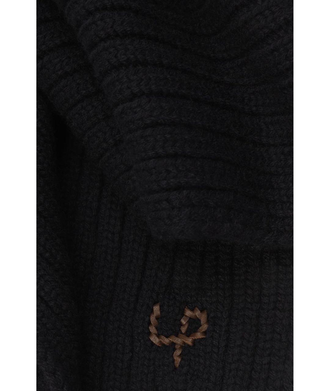 LORO PIANA Черный кашемировый шарф, фото 3