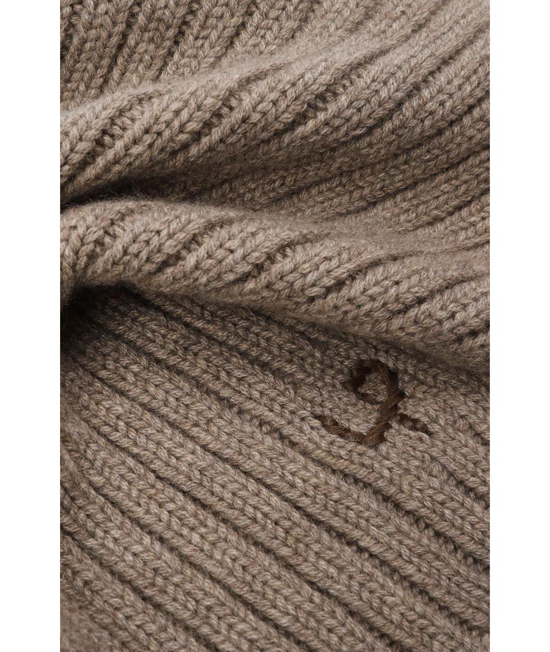 LORO PIANA Бежевый кашемировый шарф, фото 3