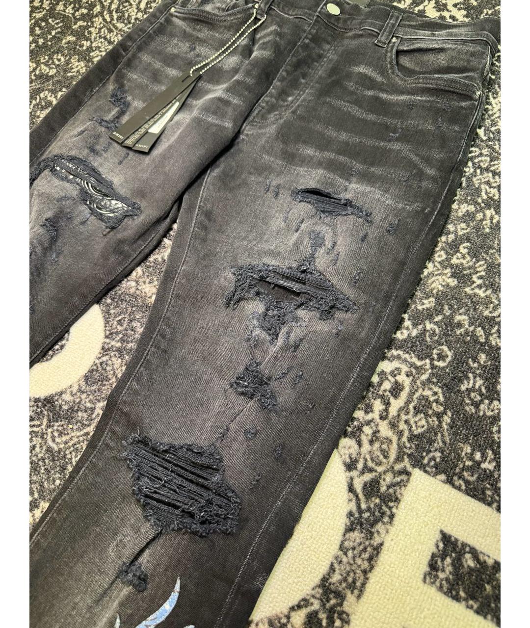 AMIRI Черные хлопко-эластановые джинсы скинни, фото 5