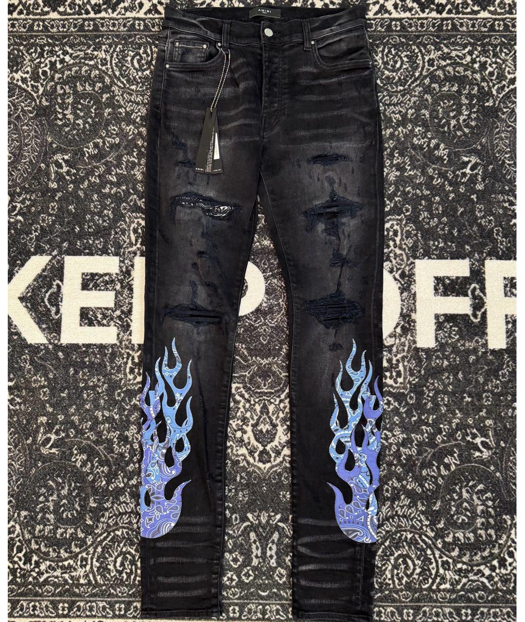 AMIRI Черные хлопко-эластановые джинсы скинни, фото 7