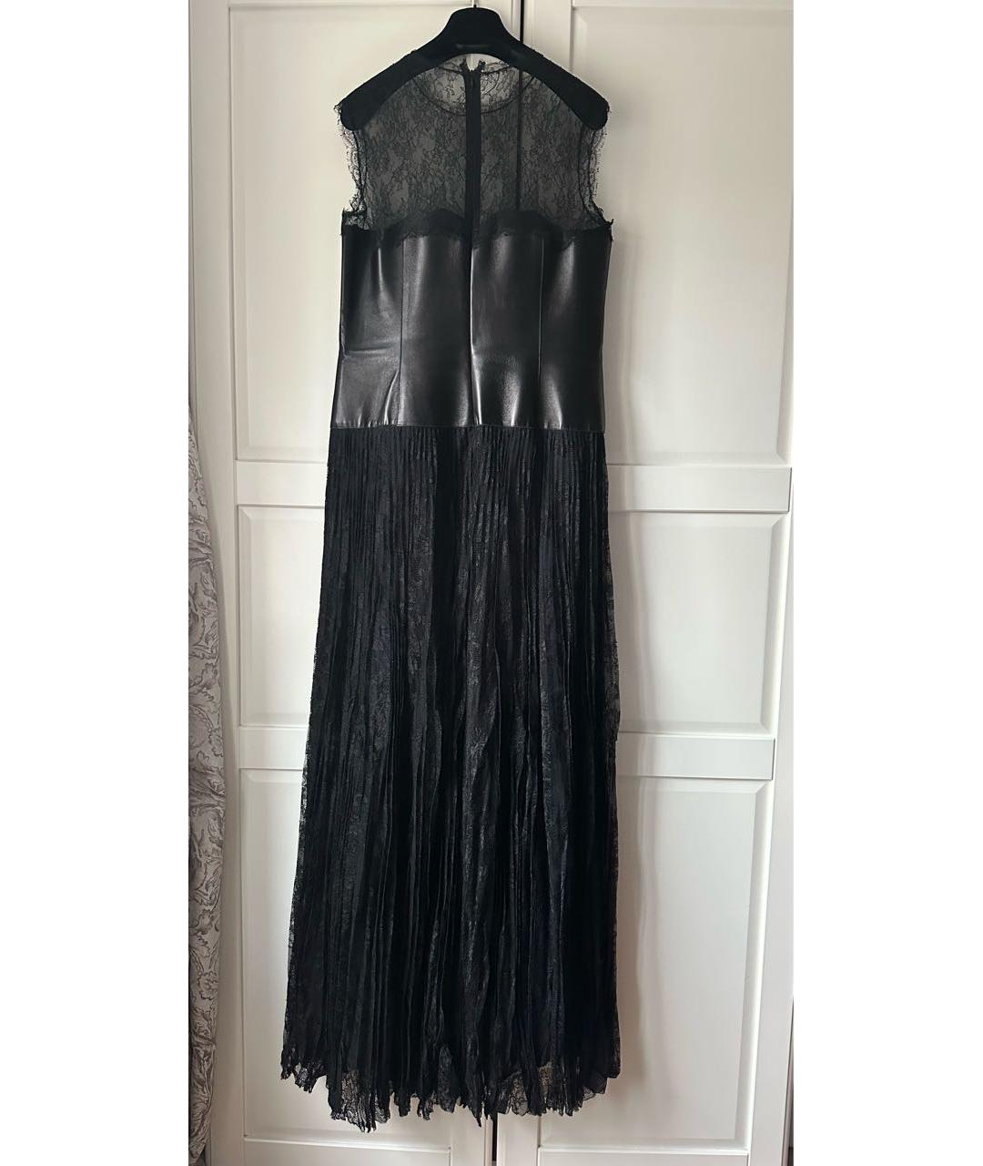 VALENTINO Черное кожаное вечернее платье, фото 2