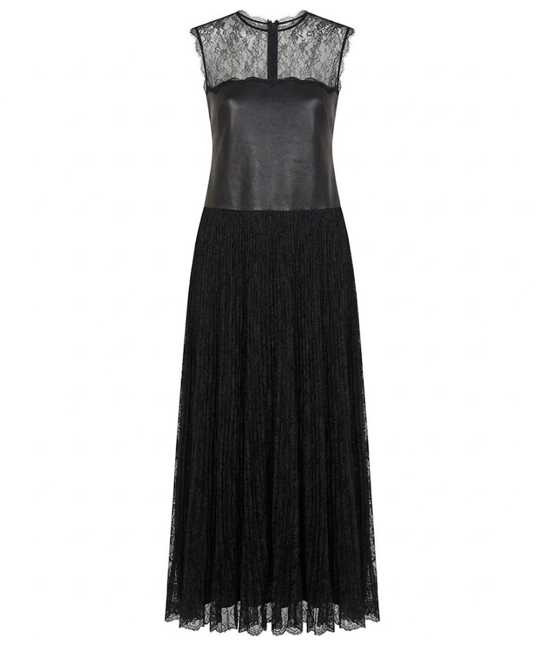 VALENTINO Черное кожаное вечернее платье, фото 1