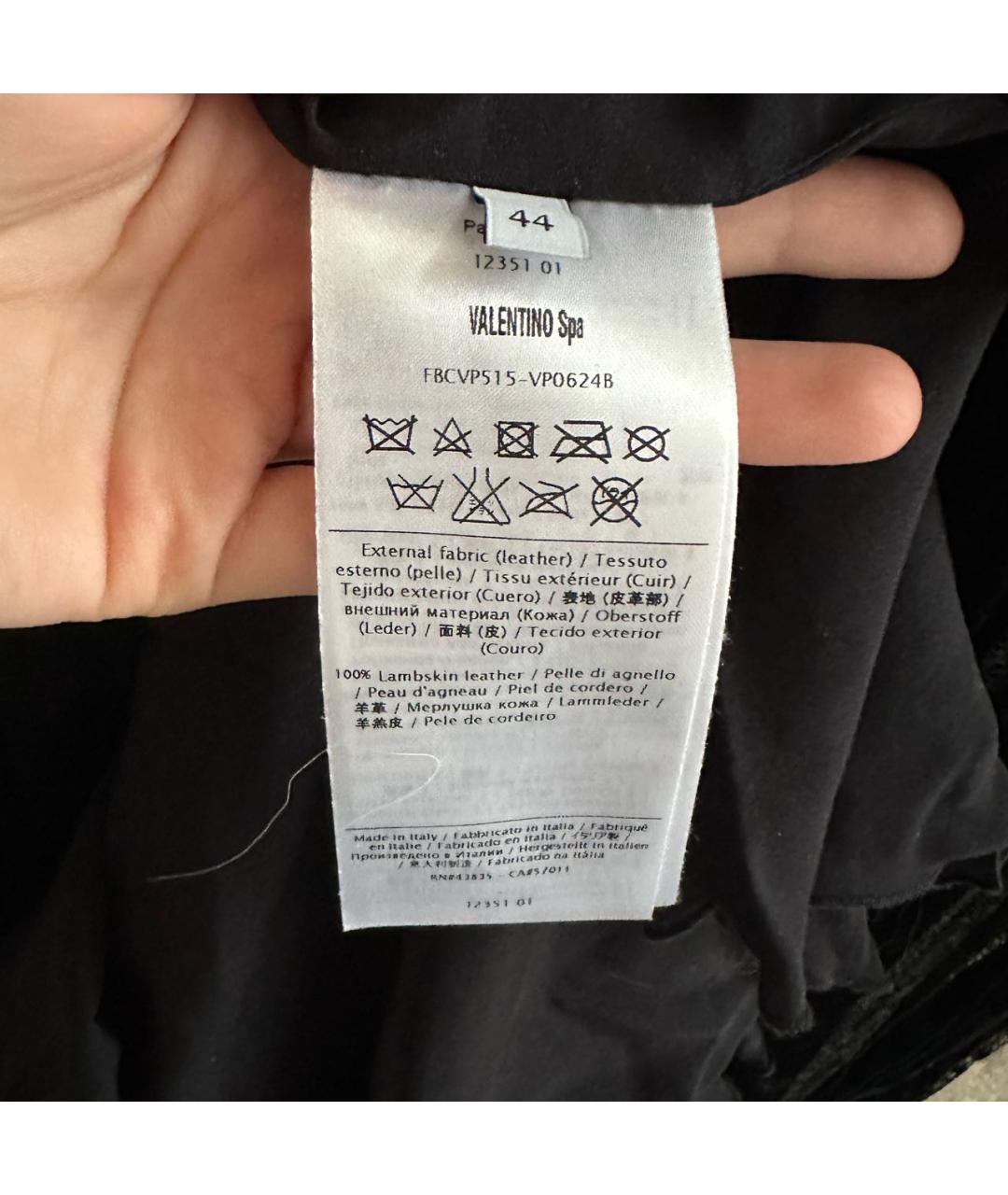 VALENTINO Черное кожаное вечернее платье, фото 5