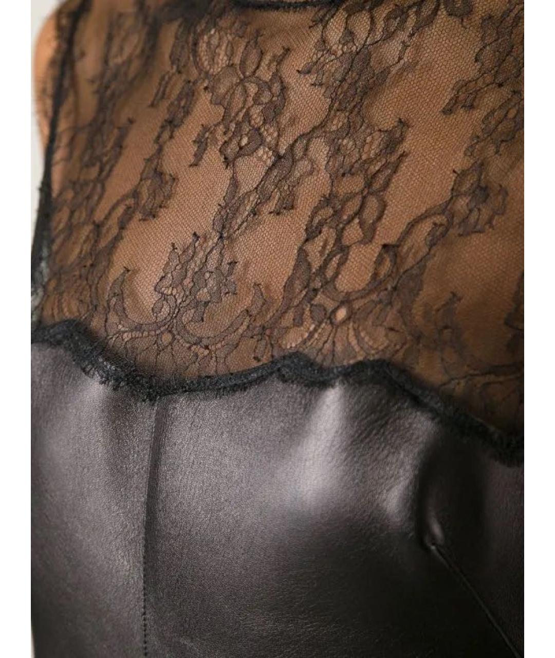 VALENTINO Черное кожаное вечернее платье, фото 6