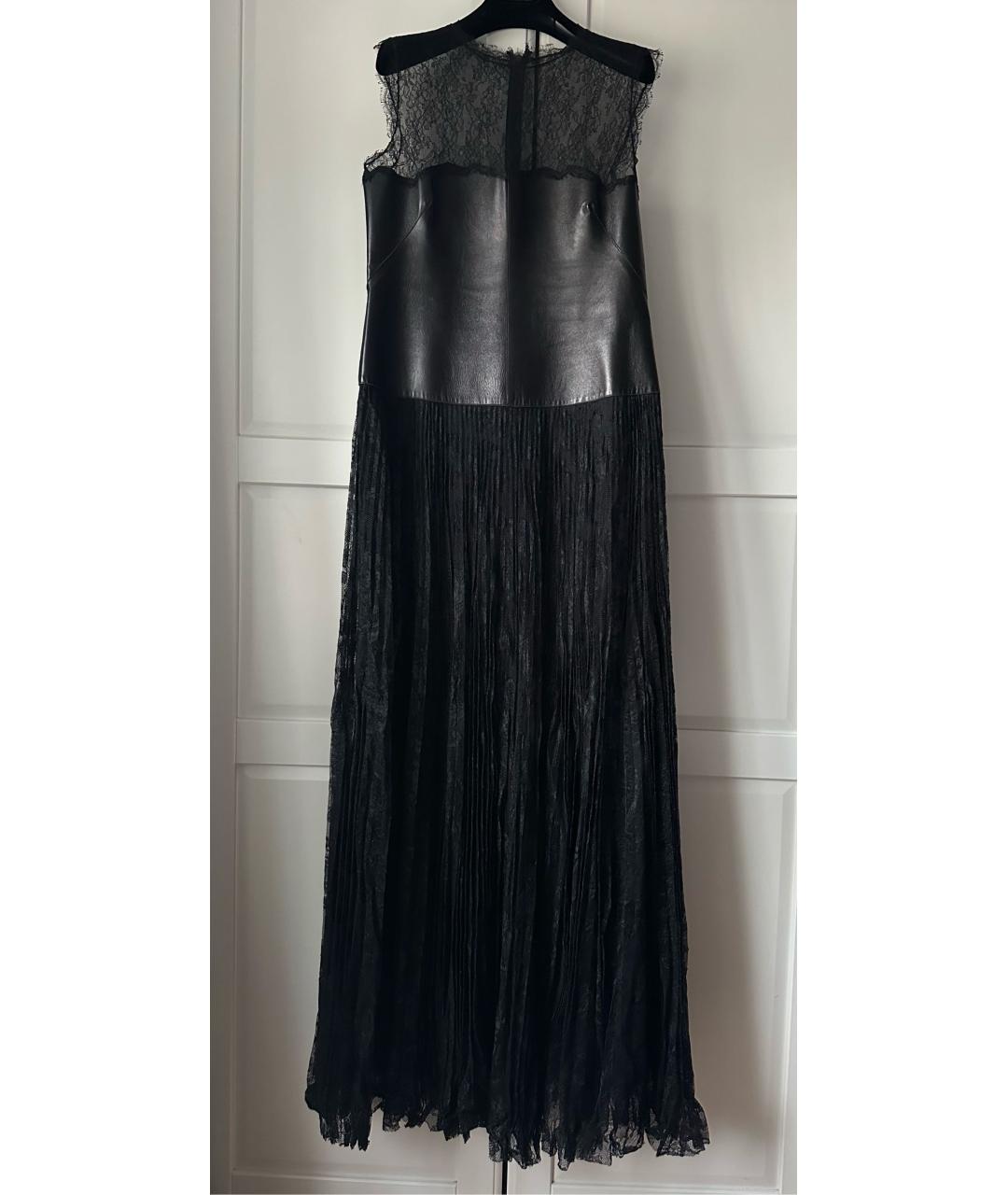 VALENTINO Черное кожаное вечернее платье, фото 8