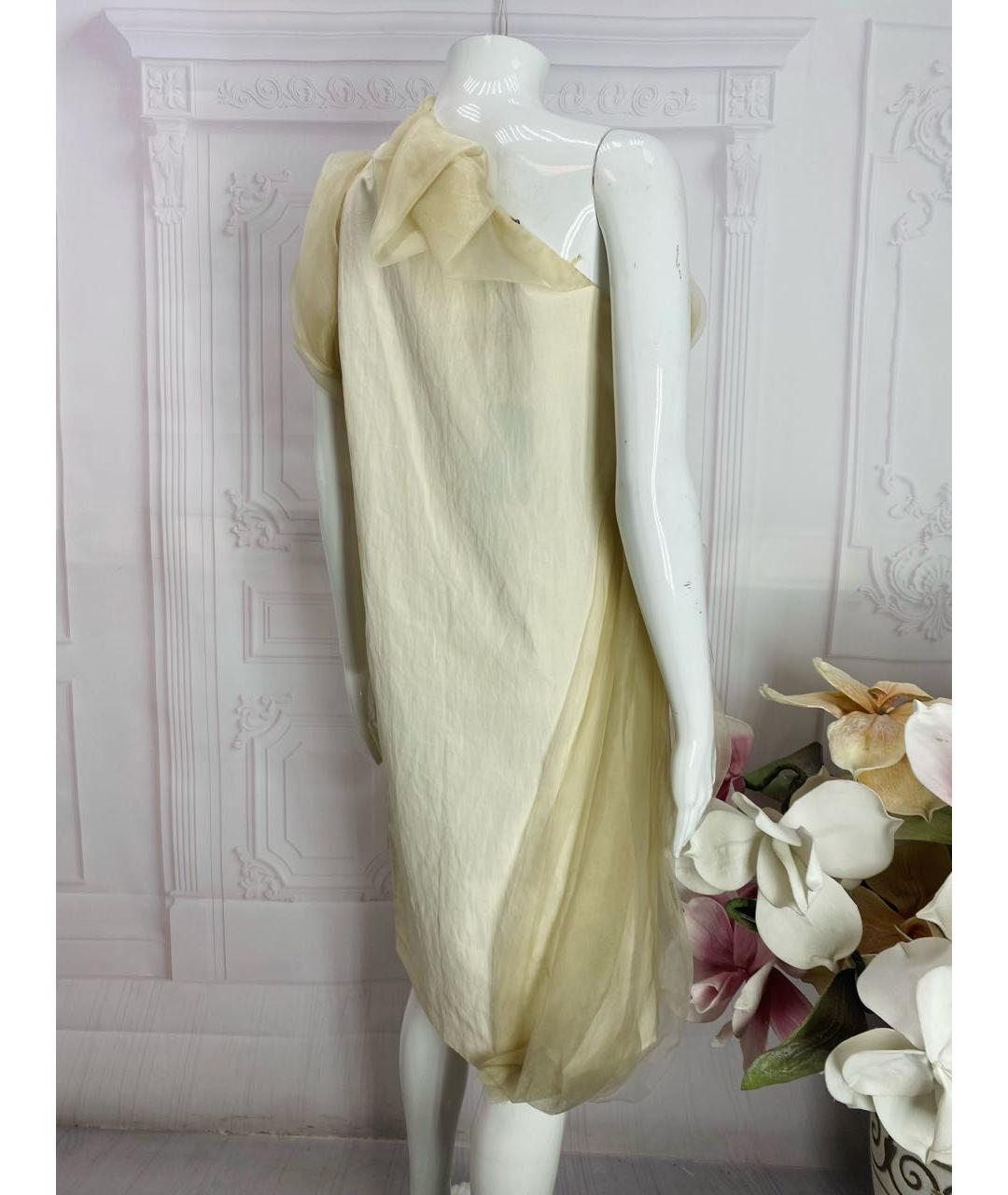 BOTTEGA VENETA Бежевое хлопковое коктейльное платье, фото 2