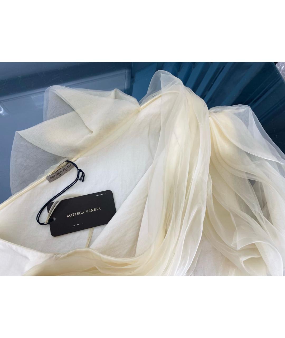 BOTTEGA VENETA Бежевое хлопковое коктейльное платье, фото 3