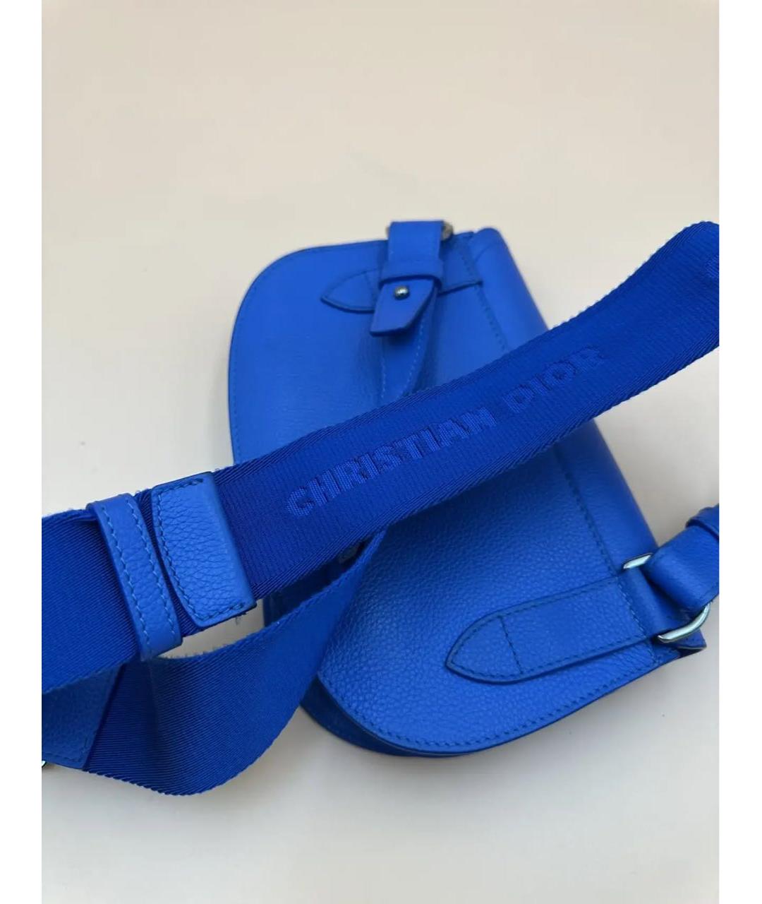 CHRISTIAN DIOR Синяя кожаная сумка на плечо, фото 7