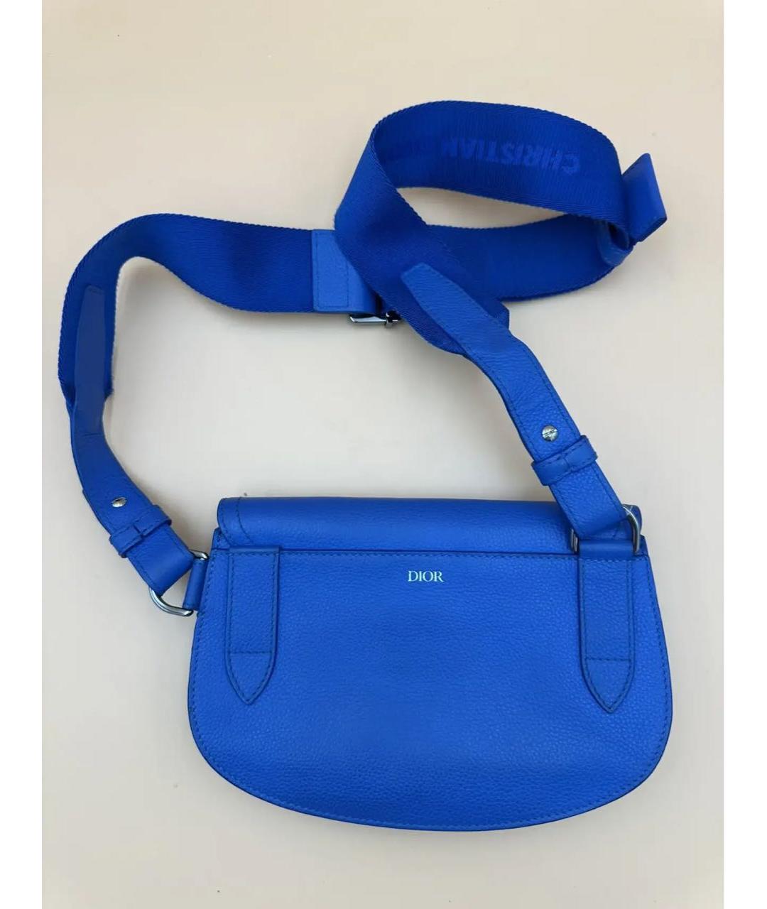CHRISTIAN DIOR Синяя кожаная сумка на плечо, фото 6