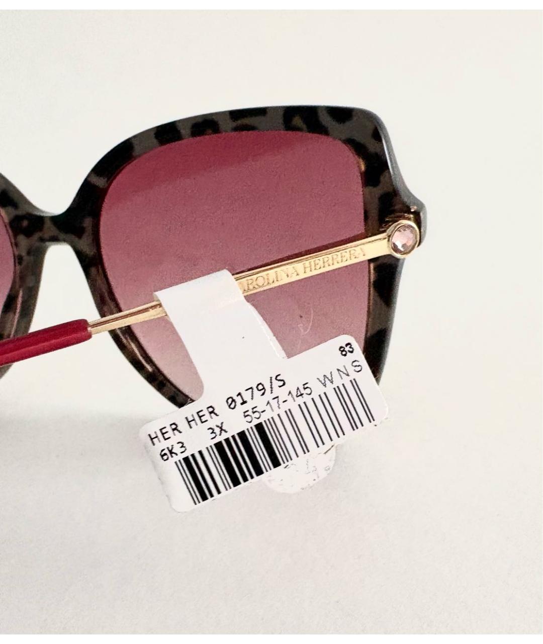 CAROLINA HERRERA Бордовые пластиковые солнцезащитные очки, фото 5