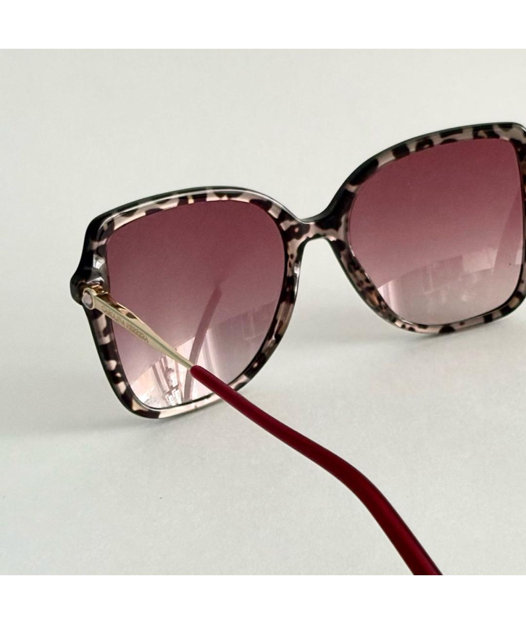 CAROLINA HERRERA Бордовые пластиковые солнцезащитные очки, фото 8