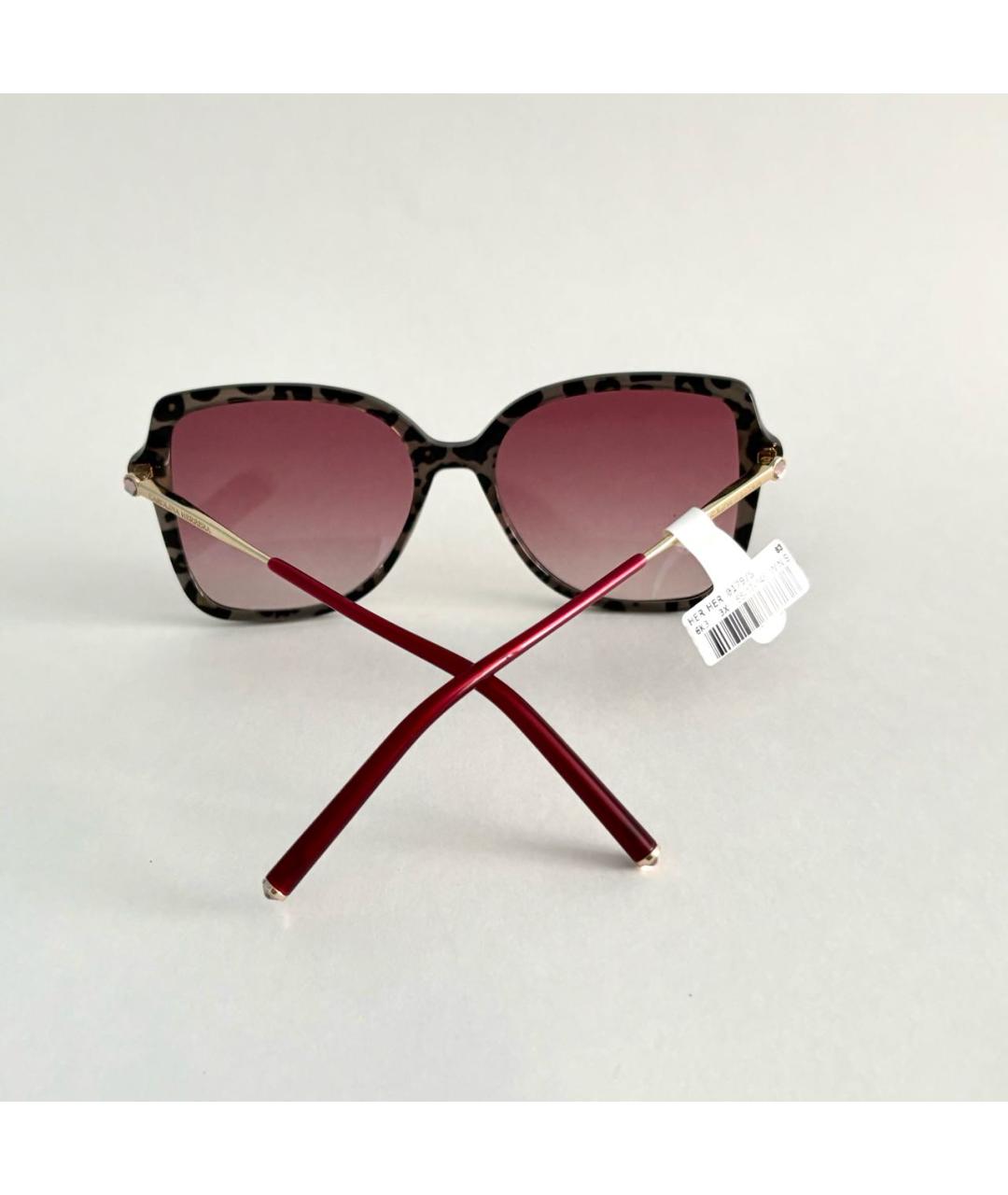 CAROLINA HERRERA Бордовые пластиковые солнцезащитные очки, фото 4