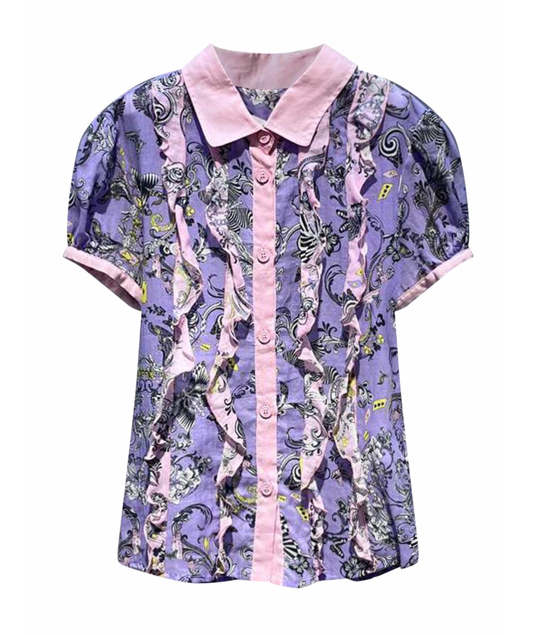 VERSACE Фиолетовая хлопковая рубашка/блузка, фото 1