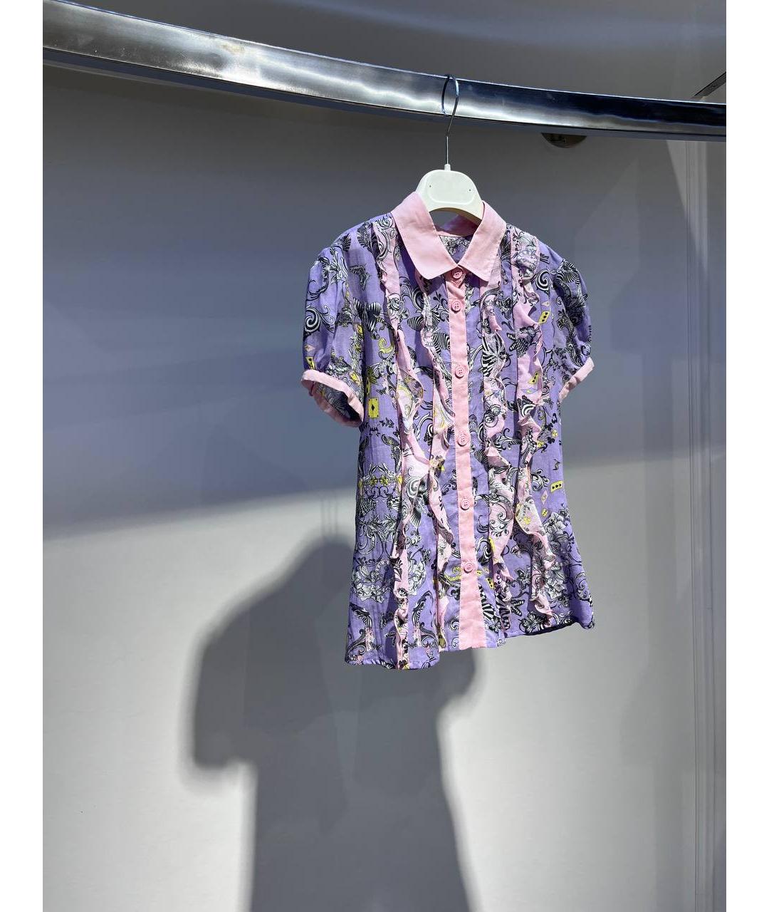 VERSACE Фиолетовая хлопковая рубашка/блузка, фото 2