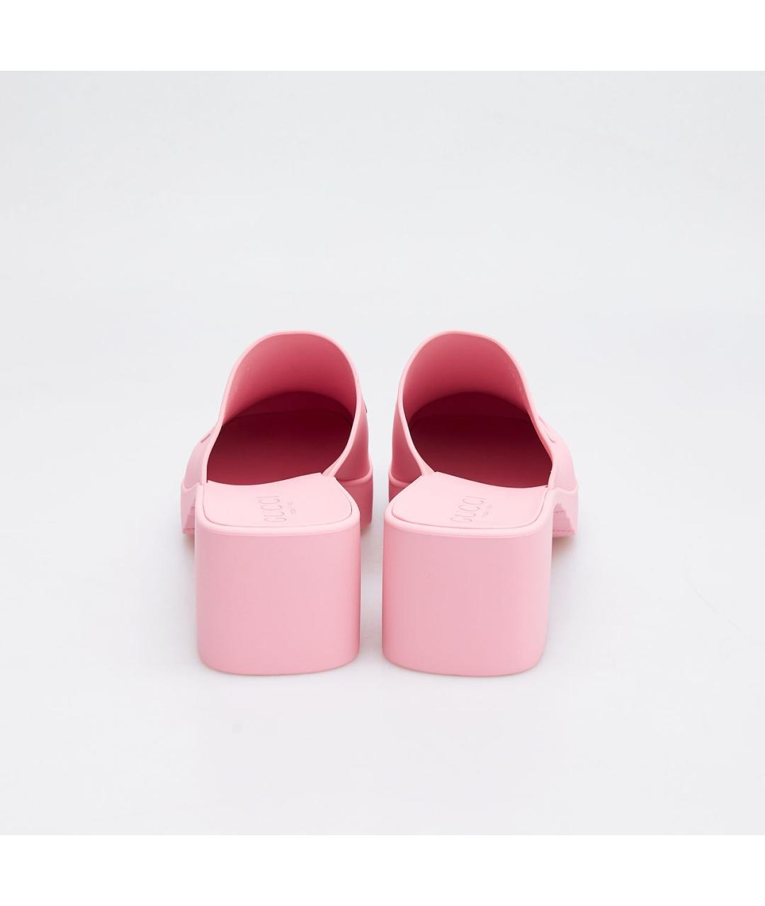 GUCCI Розовые резиновые мюли, фото 4
