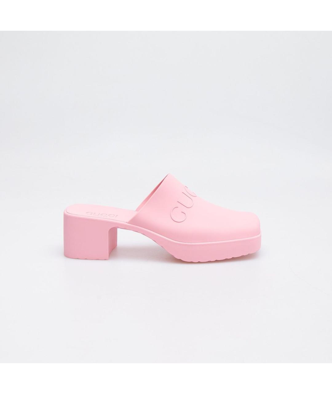 GUCCI Розовые резиновые мюли, фото 6