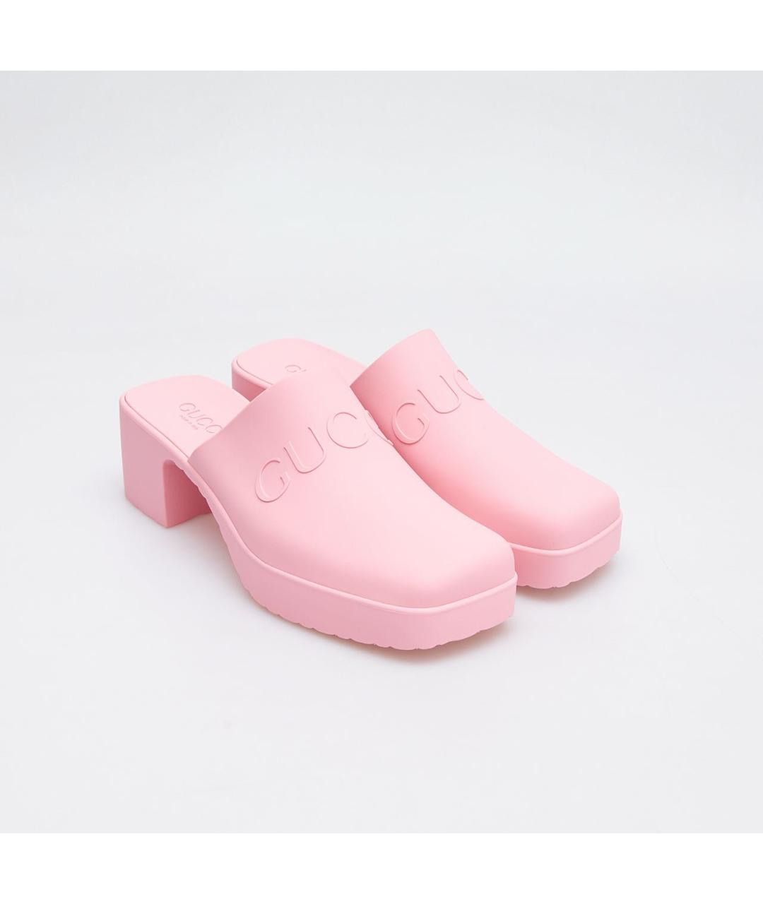 GUCCI Розовые резиновые мюли, фото 2