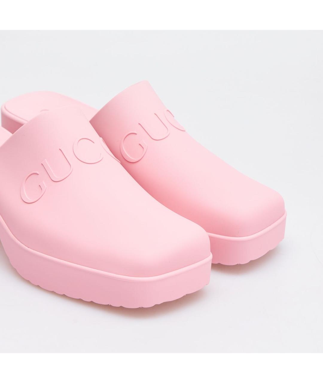 GUCCI Розовые резиновые мюли, фото 5