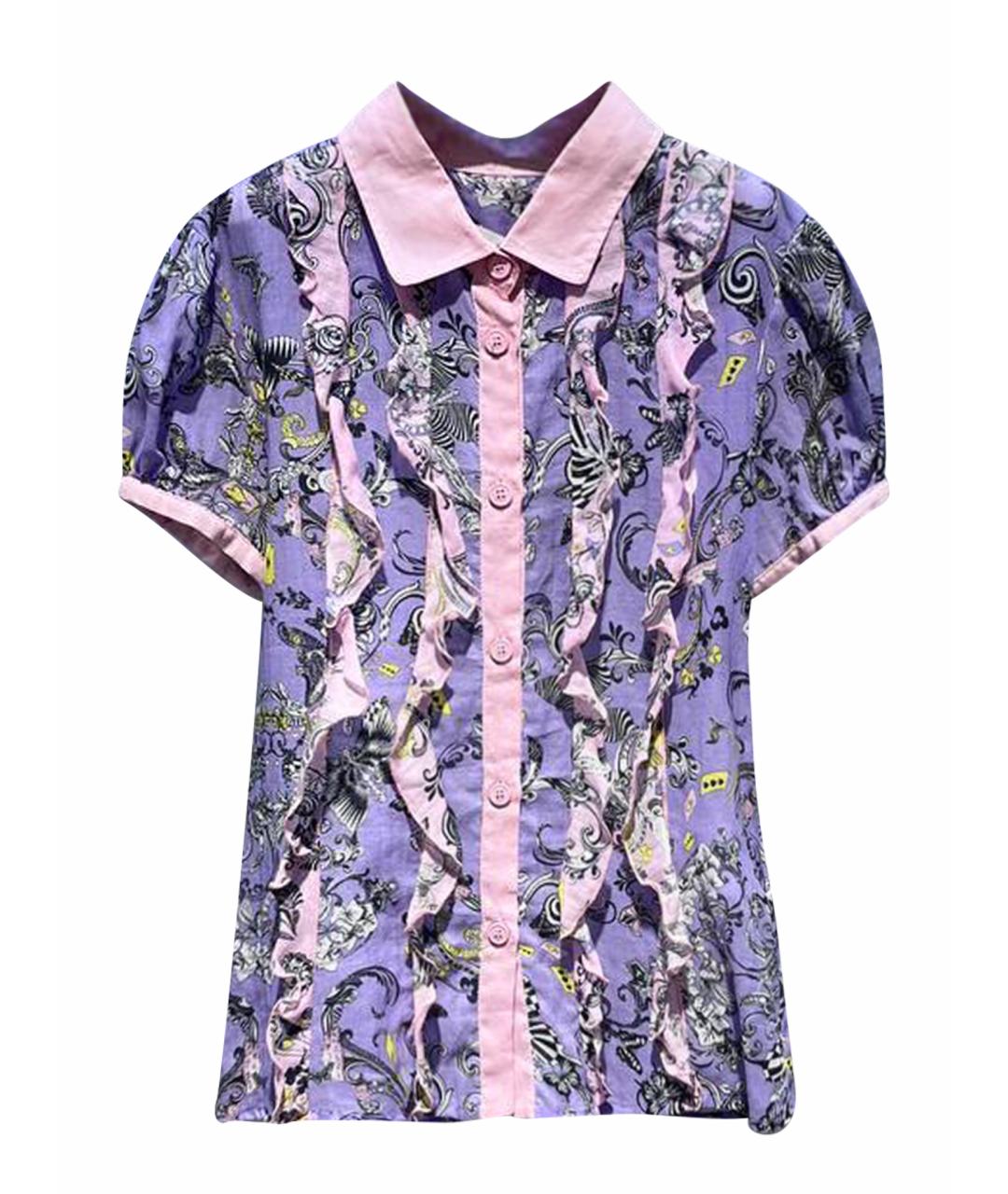 VERSACE Фиолетовая хлопковая блузка для девочек, фото 1