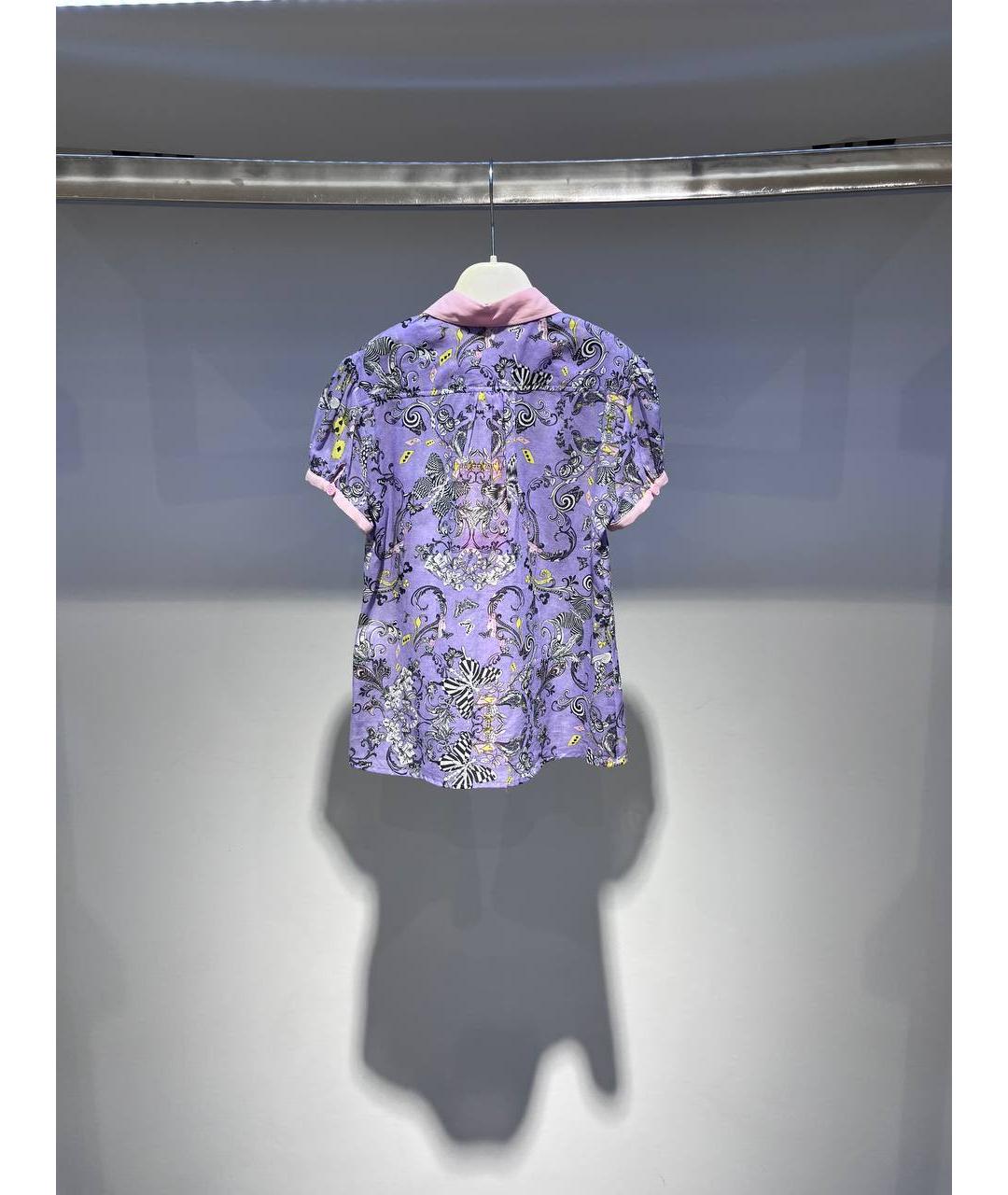 VERSACE Фиолетовая хлопковая блузка для девочек, фото 3