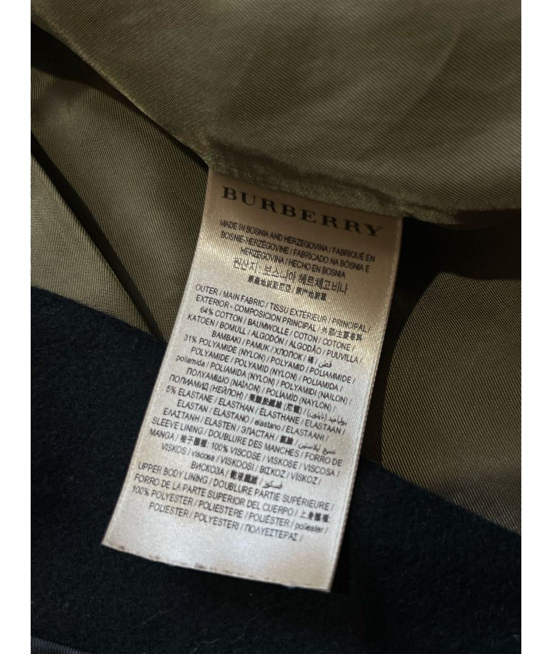 BURBERRY Хаки полиамидовая куртка, фото 7