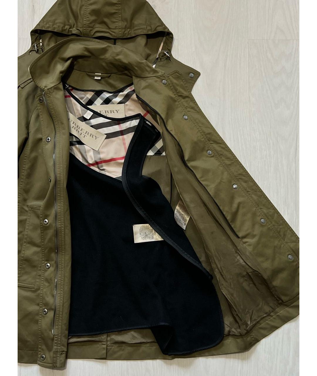 BURBERRY Хаки полиамидовая куртка, фото 3