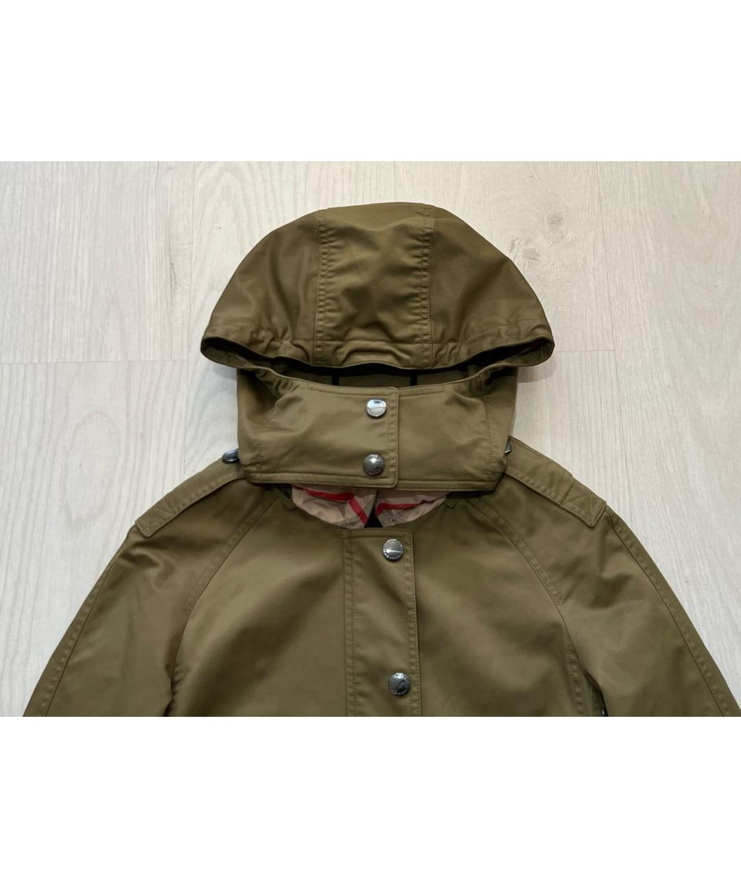 BURBERRY Хаки полиамидовая куртка, фото 4