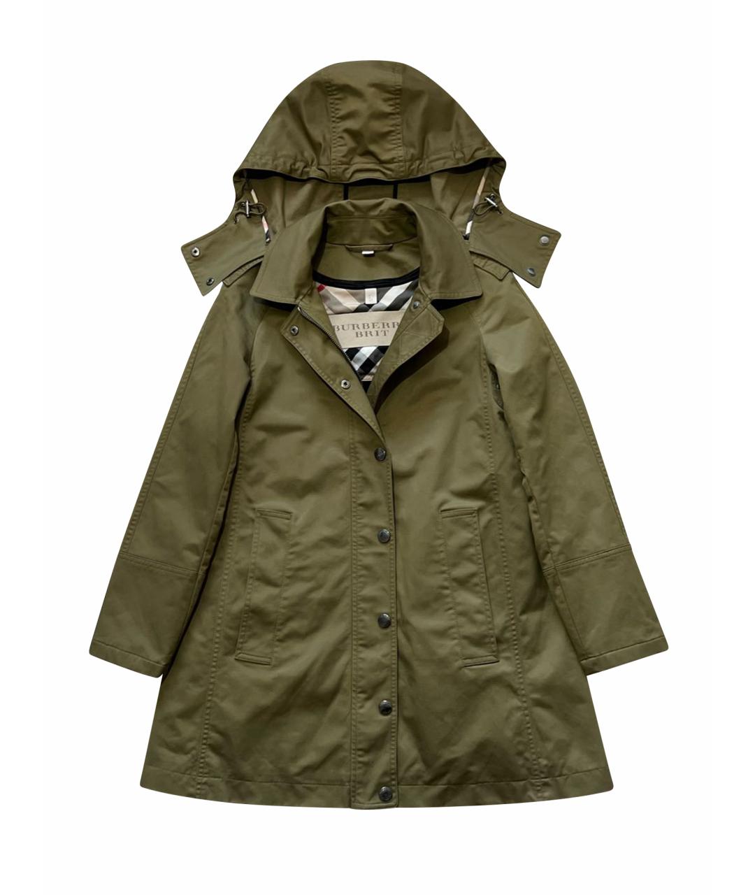 BURBERRY Хаки полиамидовая куртка, фото 1