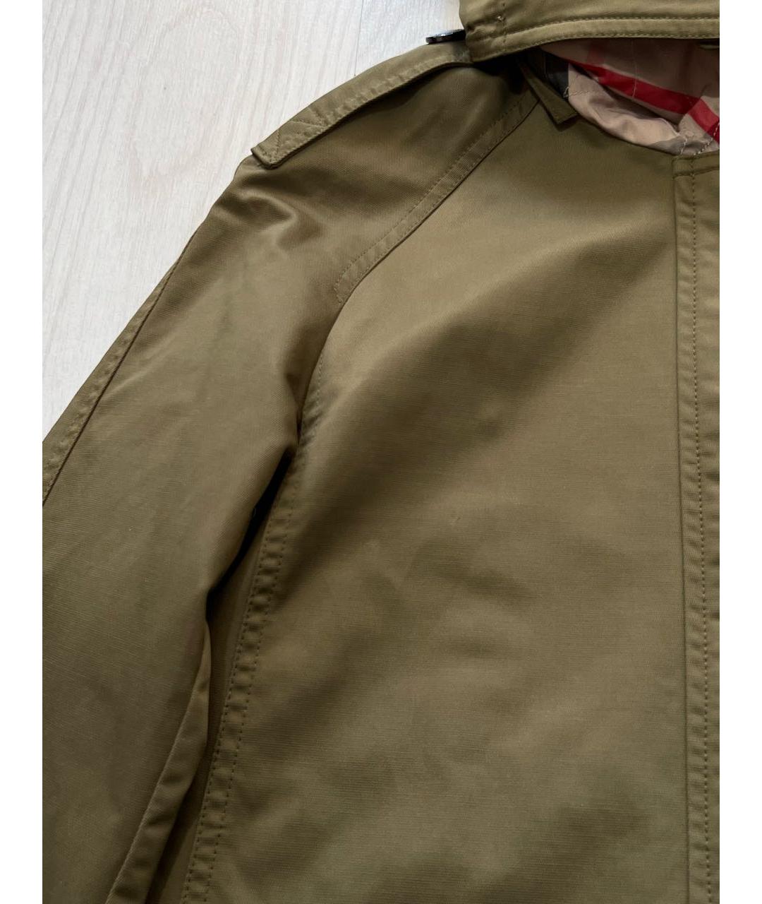 BURBERRY Хаки полиамидовая куртка, фото 5