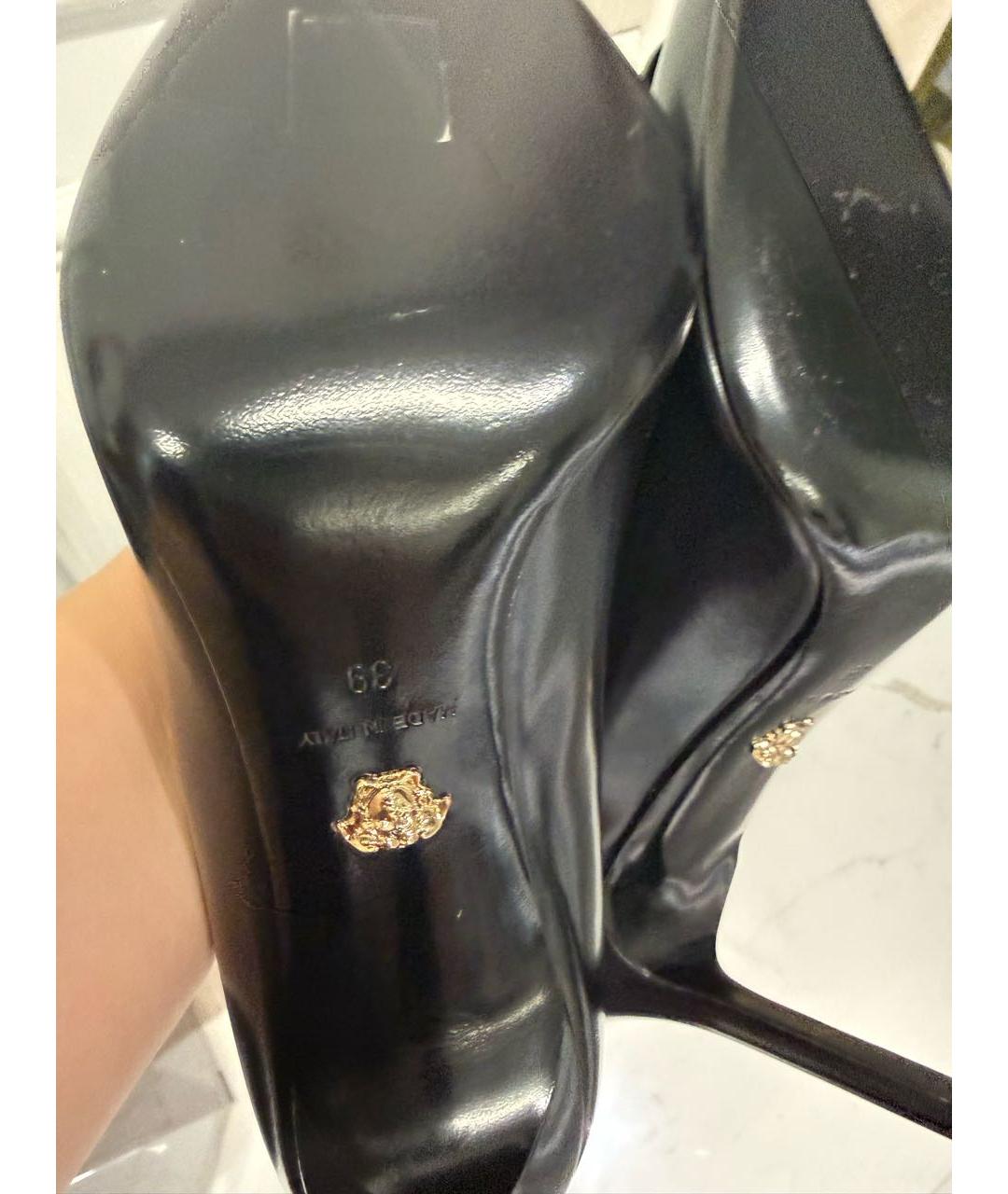 VERSACE Черные кожаные туфли, фото 5