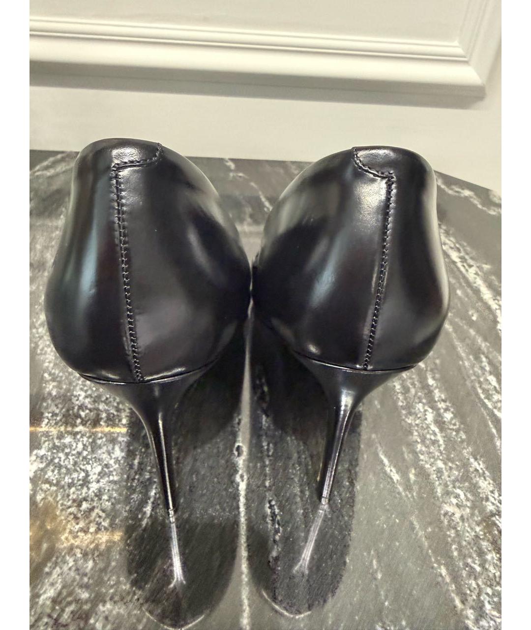 VERSACE Черные кожаные туфли, фото 4