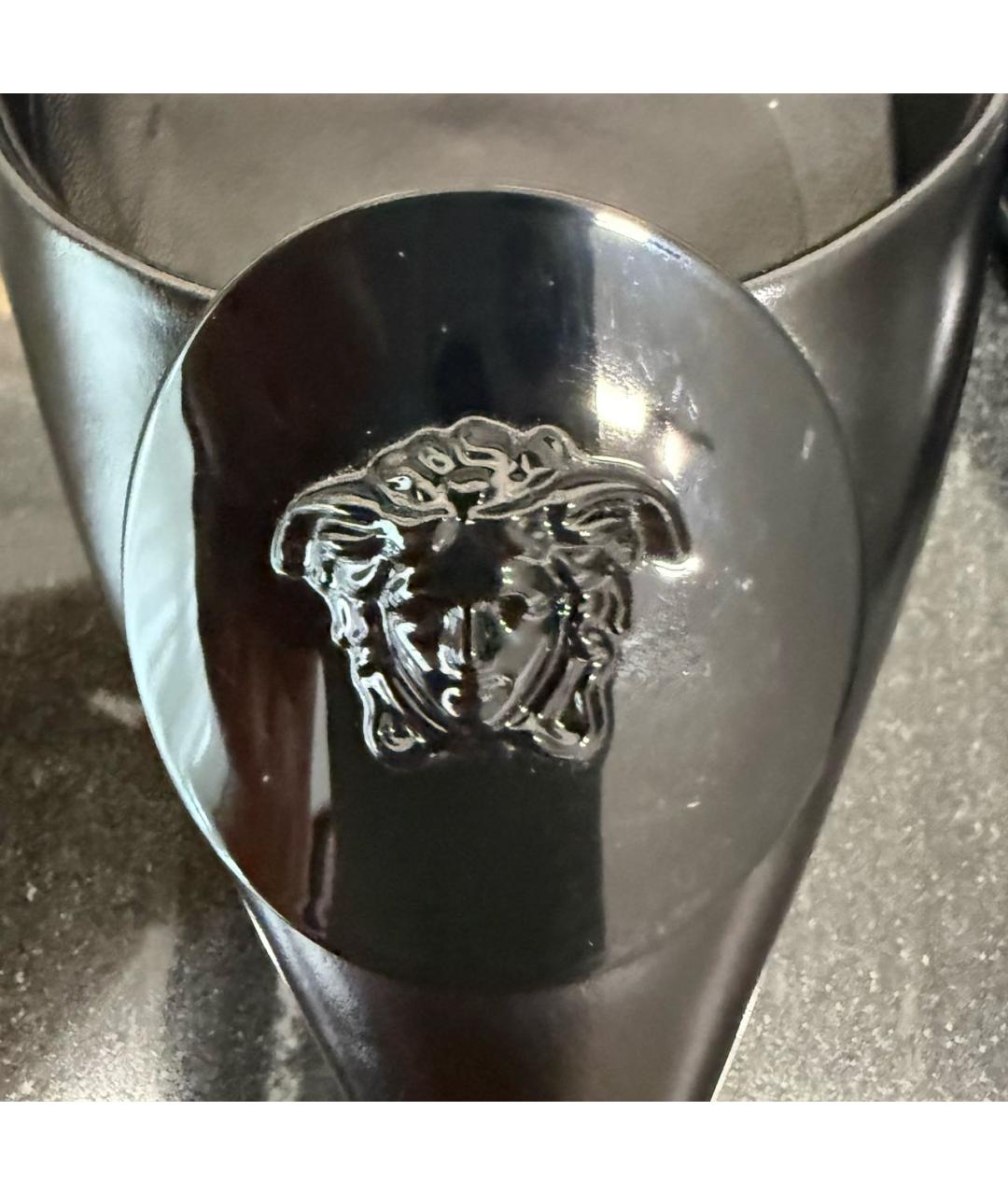 VERSACE Черные кожаные туфли, фото 7