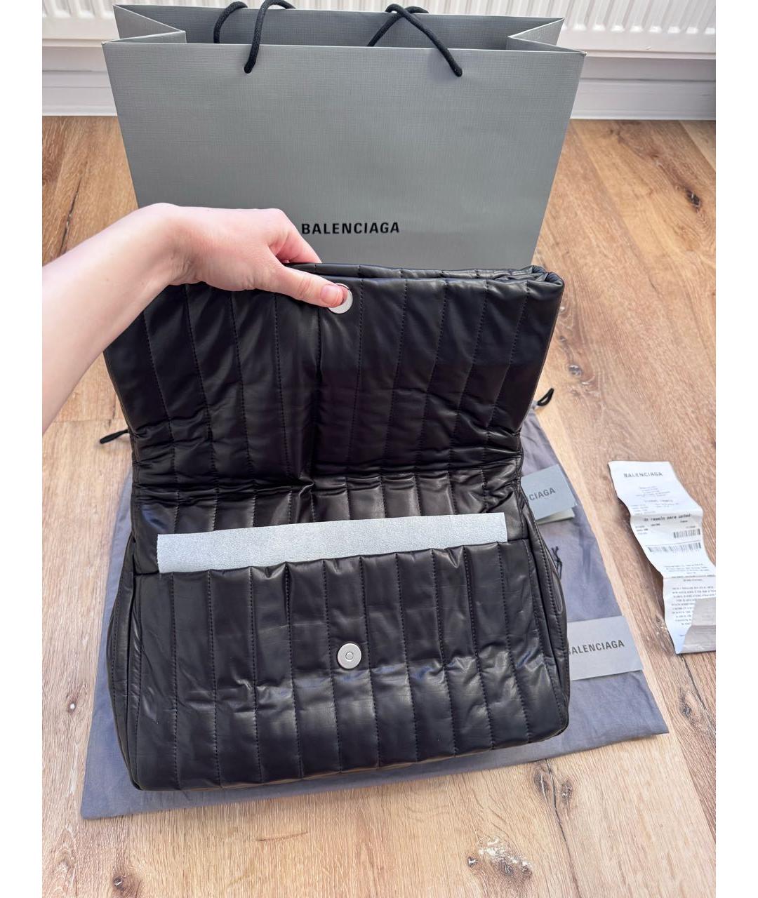 BALENCIAGA Черная кожаная сумка через плечо, фото 7