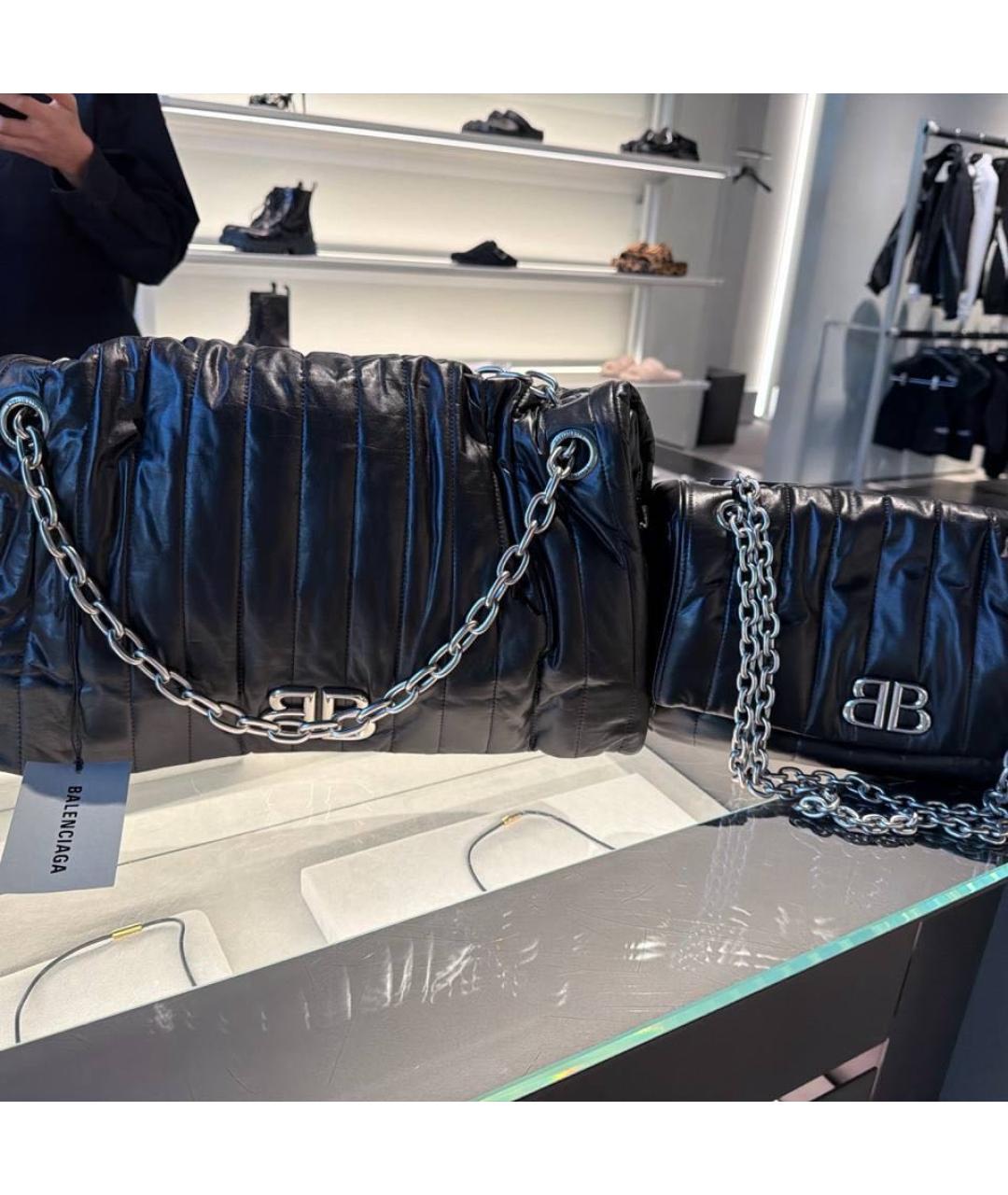 BALENCIAGA Черная кожаная сумка через плечо, фото 2