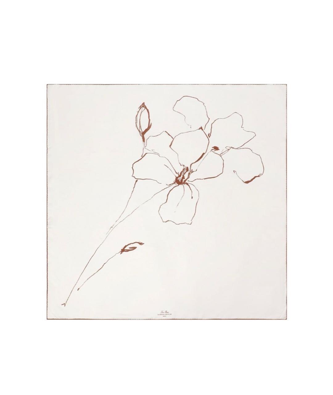 LORO PIANA Белый шелковый платок, фото 2