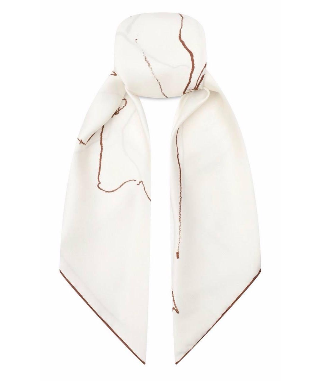 LORO PIANA Белый шелковый платок, фото 1