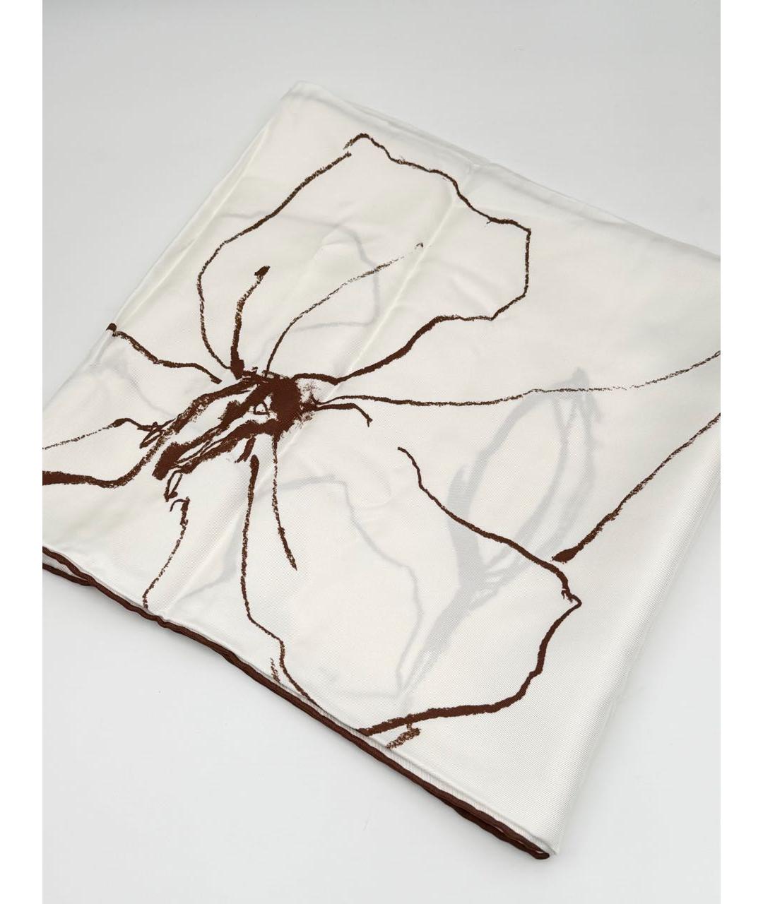 LORO PIANA Белый шелковый платок, фото 4