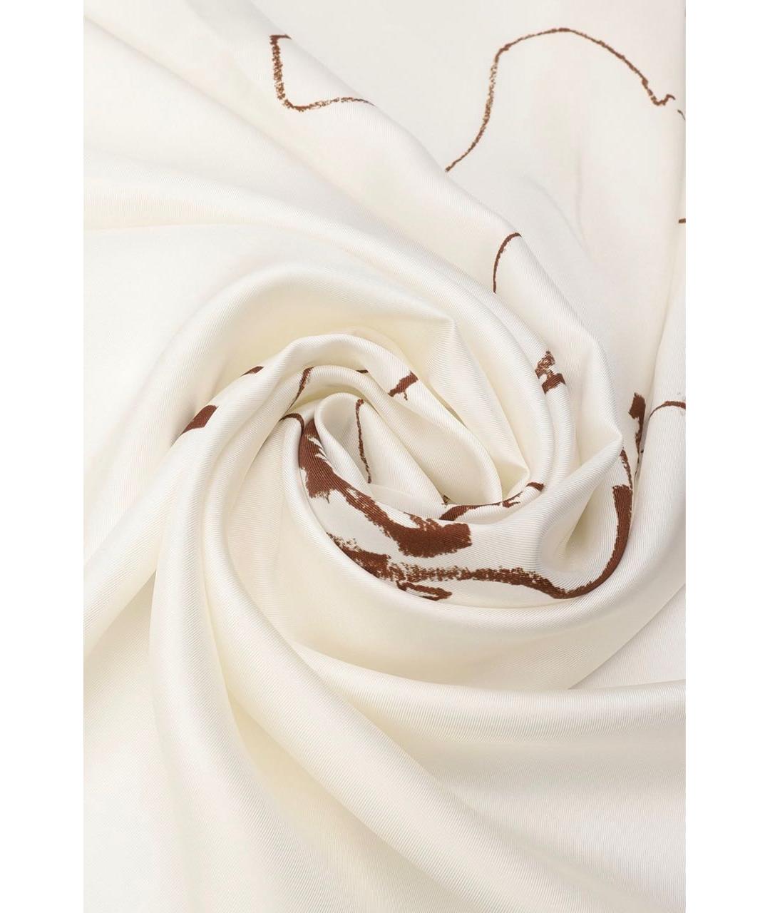 LORO PIANA Белый шелковый платок, фото 3