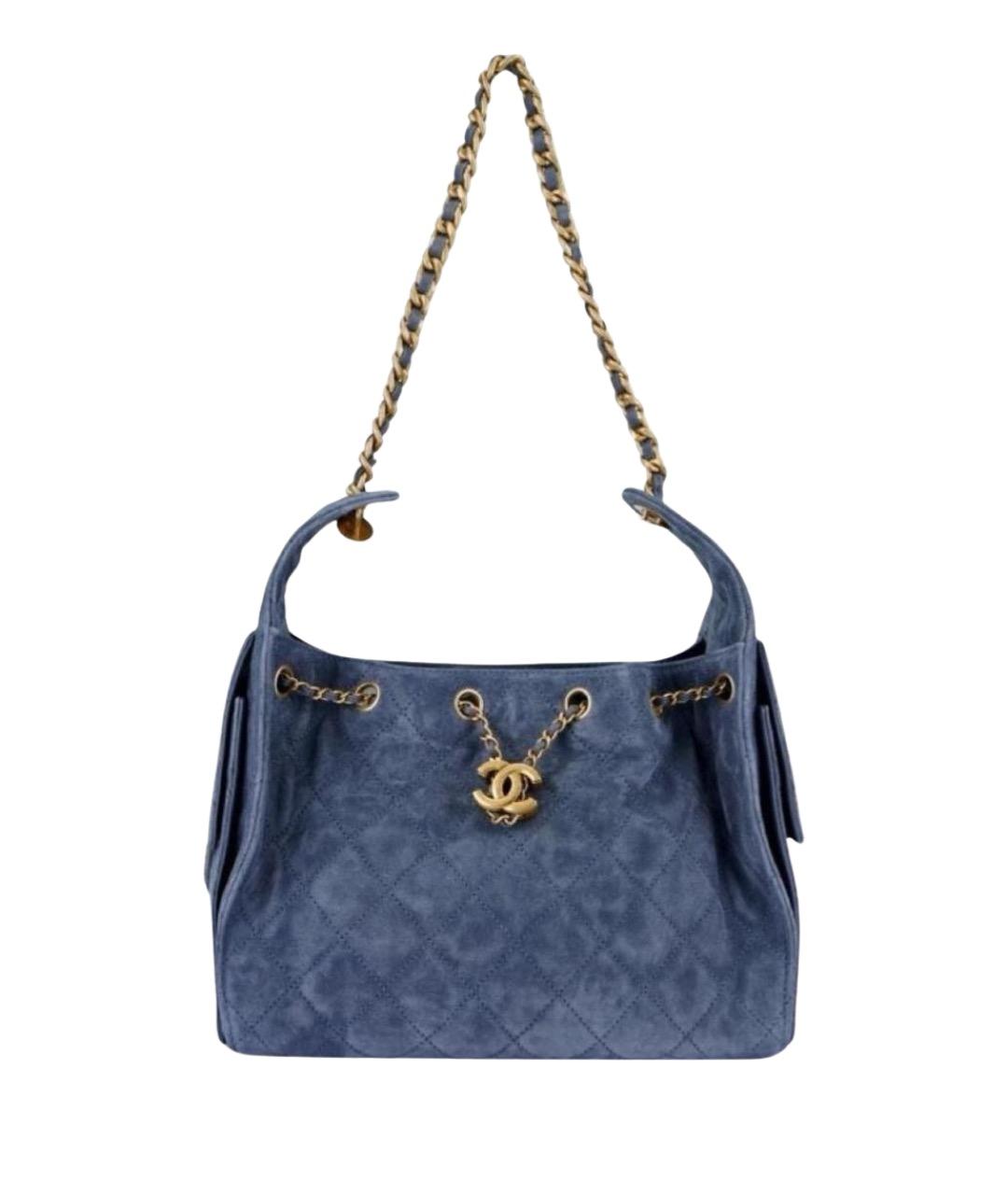 CHANEL Синяя замшевая сумка через плечо, фото 1