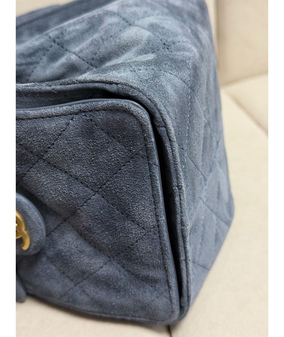 CHANEL Синяя замшевая сумка через плечо, фото 7