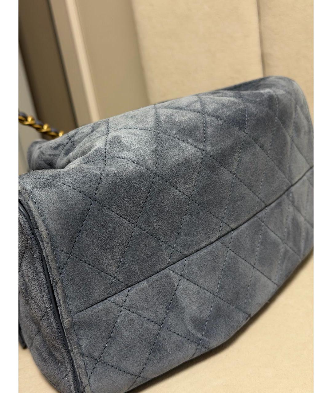 CHANEL Синяя замшевая сумка через плечо, фото 6