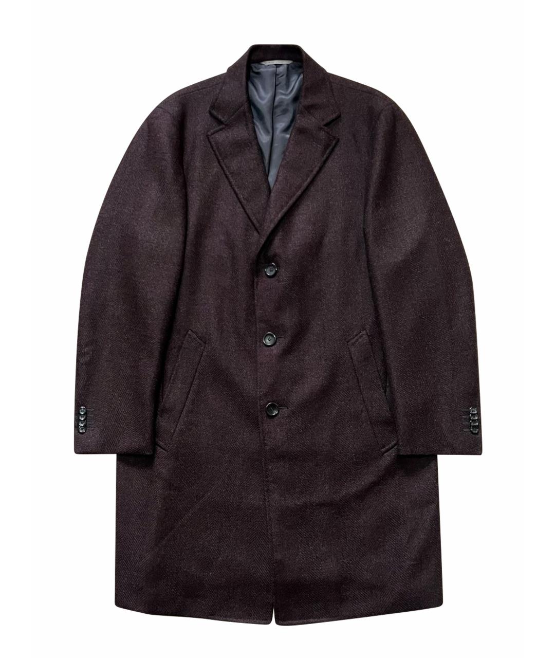 CANALI Коричневое шерстяное пальто, фото 1