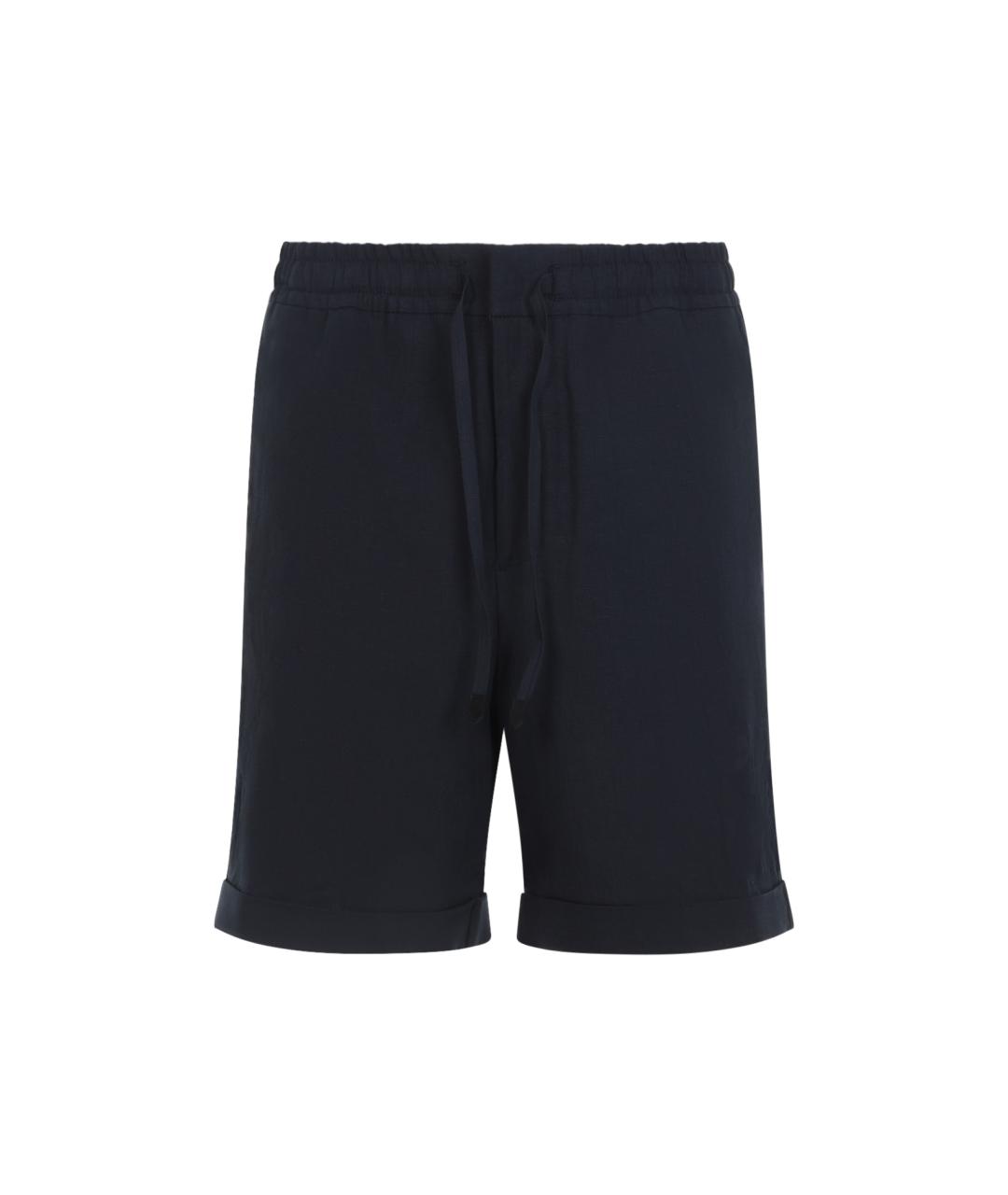 CANALI Темно-синие льняные шорты, фото 1
