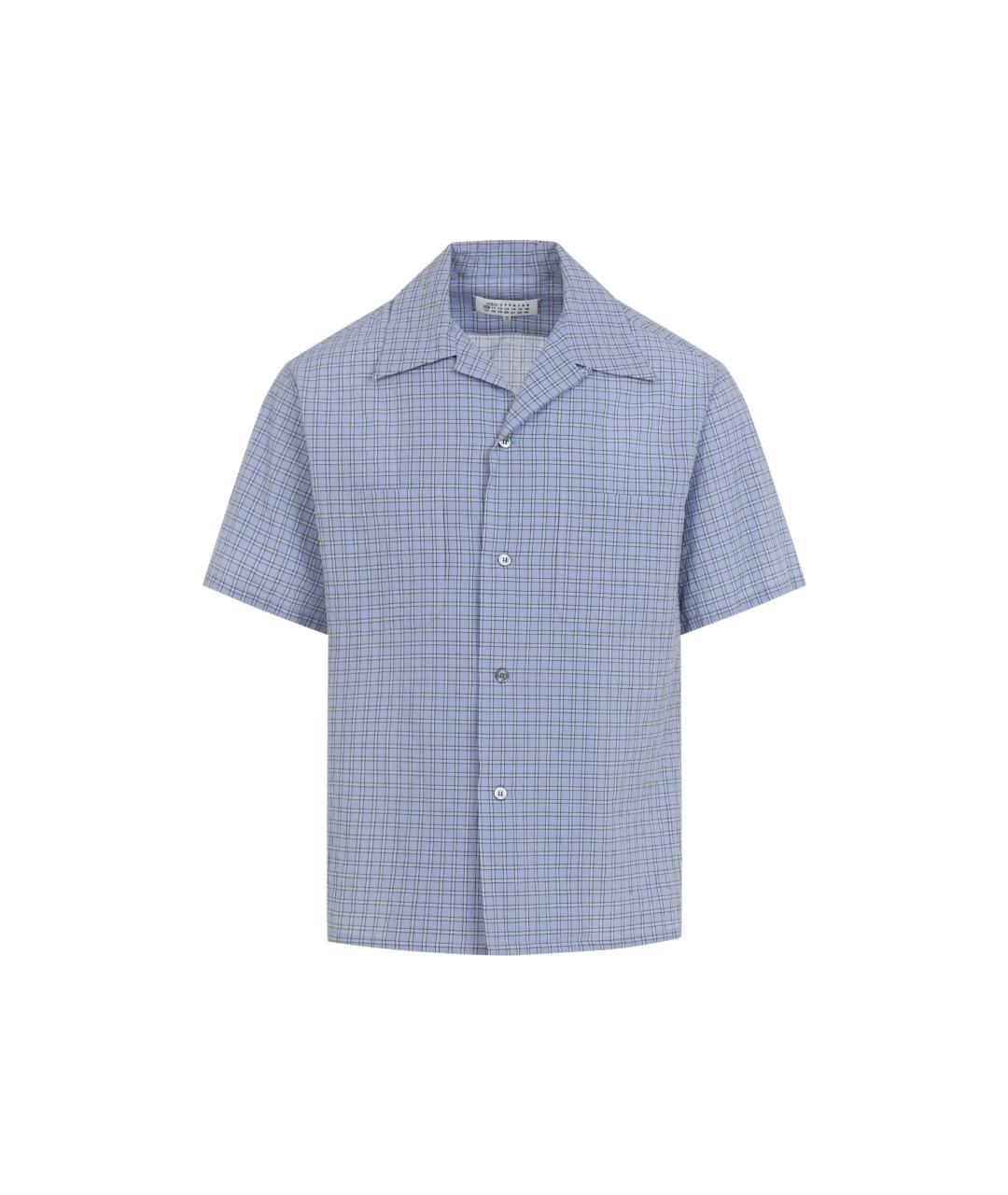 MAISON MARGIELA Синяя льняная кэжуал рубашка, фото 1