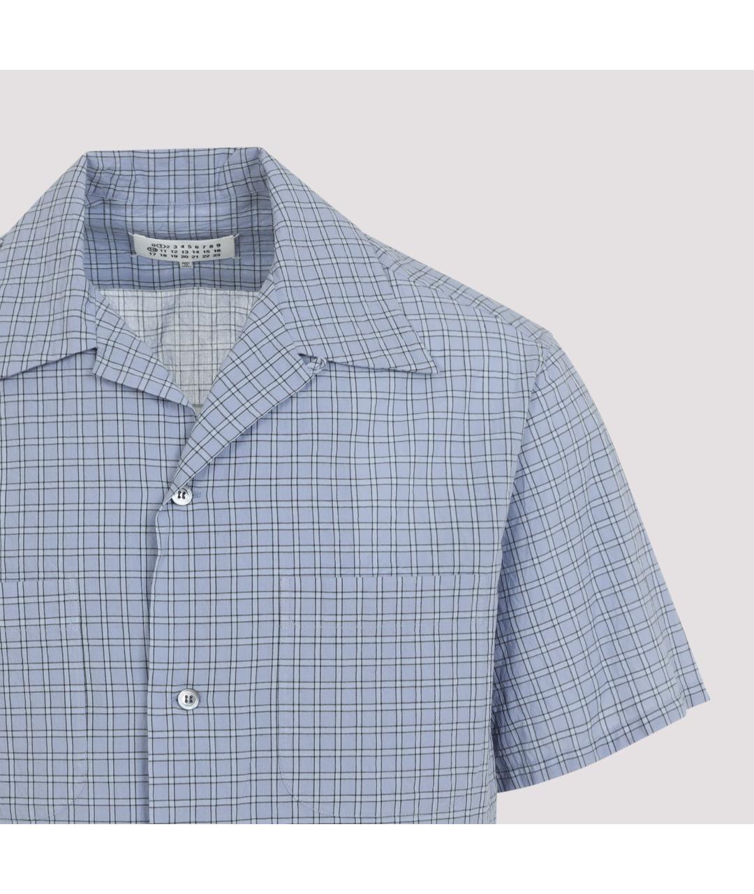 MAISON MARGIELA Синяя льняная кэжуал рубашка, фото 3